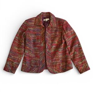 Coldwater Creek Red Multicolor Blazer